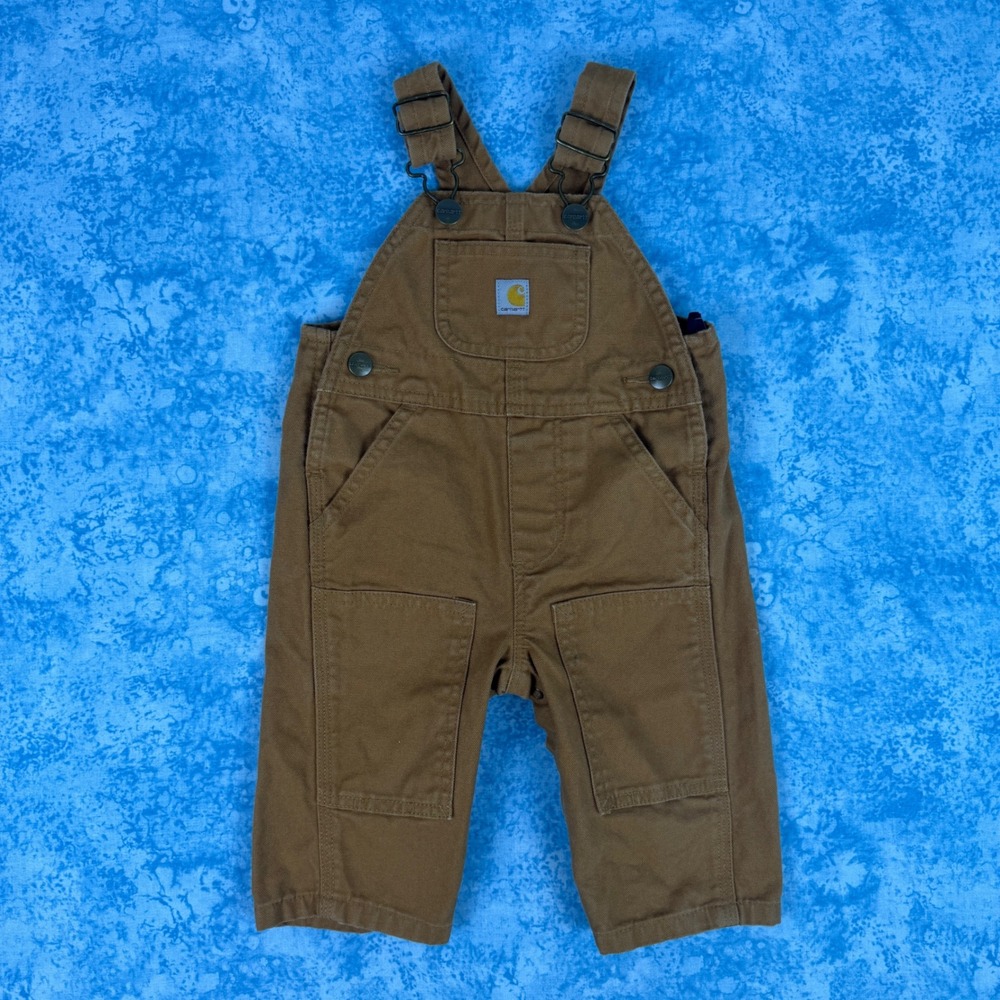 Carhartt Brown Canvas Duck Bib Overalls Baby Boys 6M